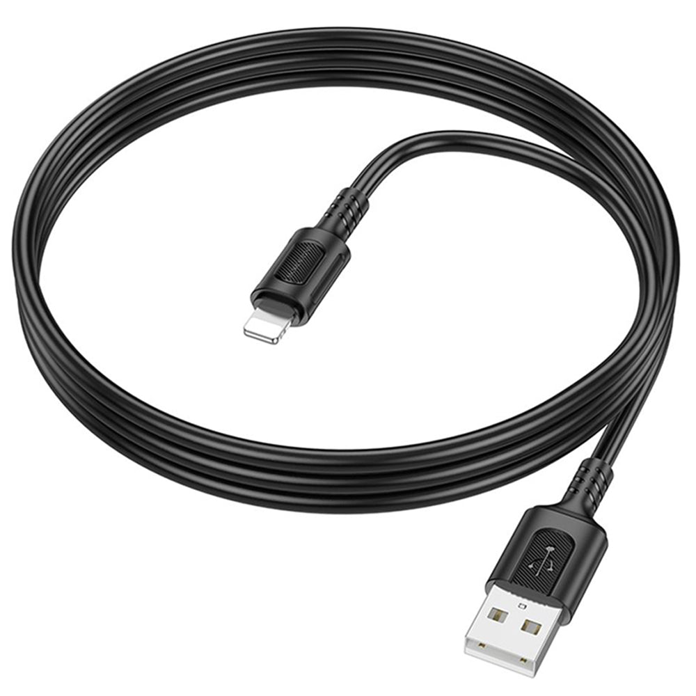 USB-A to Lightning Data and Charging Cable Borofone BX111 Feliz, 18W, 1m, Black