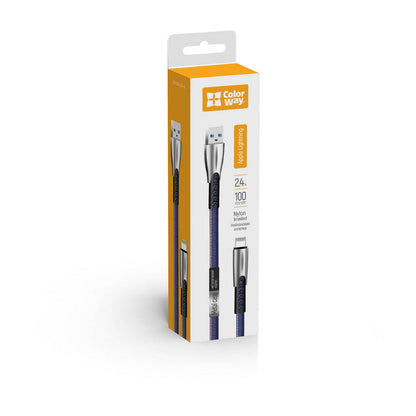 Daten- und Ladekabel USB-A - Lightning ColorWay CW-CBUL010, 18W, 1m, Blau