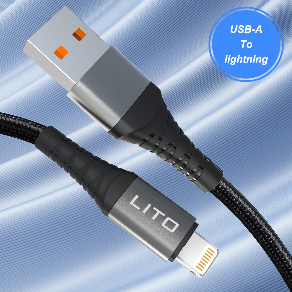 Daten- und Ladekabel USB-A - Lightning Lito LD08L, 18W, 1m, Schwarz