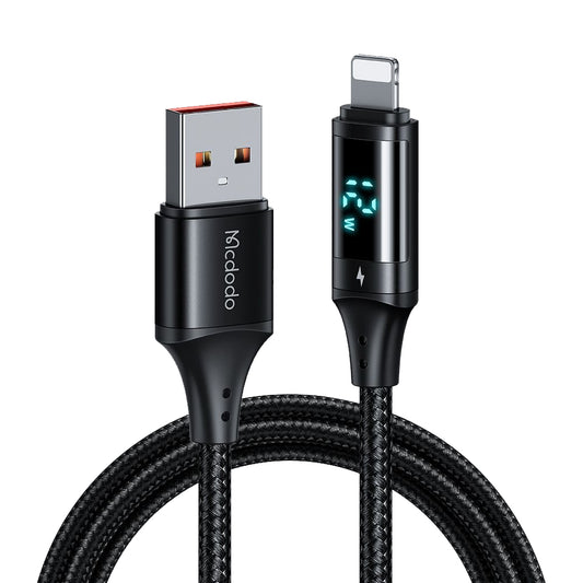 Daten- und Ladekabel USB-A - Lightning McDodo CA-1060 Display, 12W, 1.2m, Schwarz