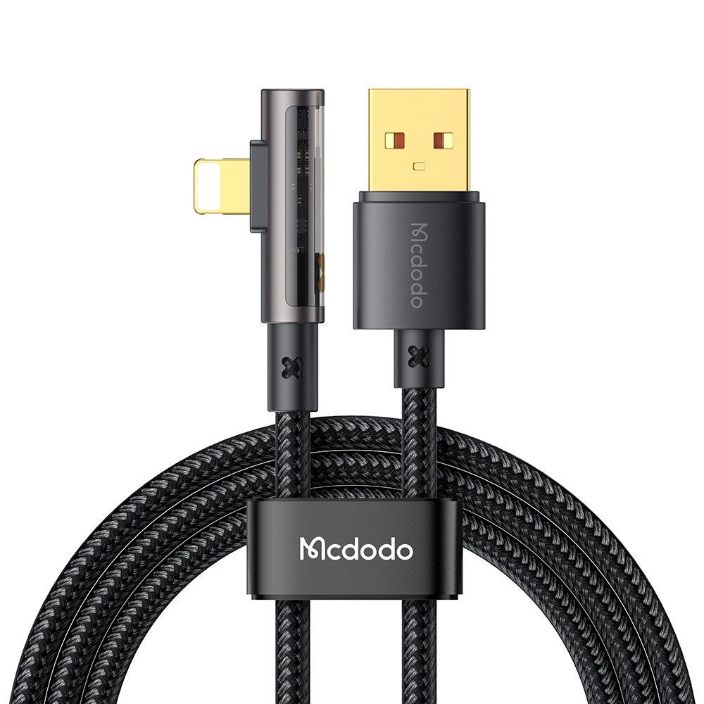 Daten- und Ladekabel USB-A - Lightning McDodo CA-3510 Angled, 18W, 1.2m, Schwarz