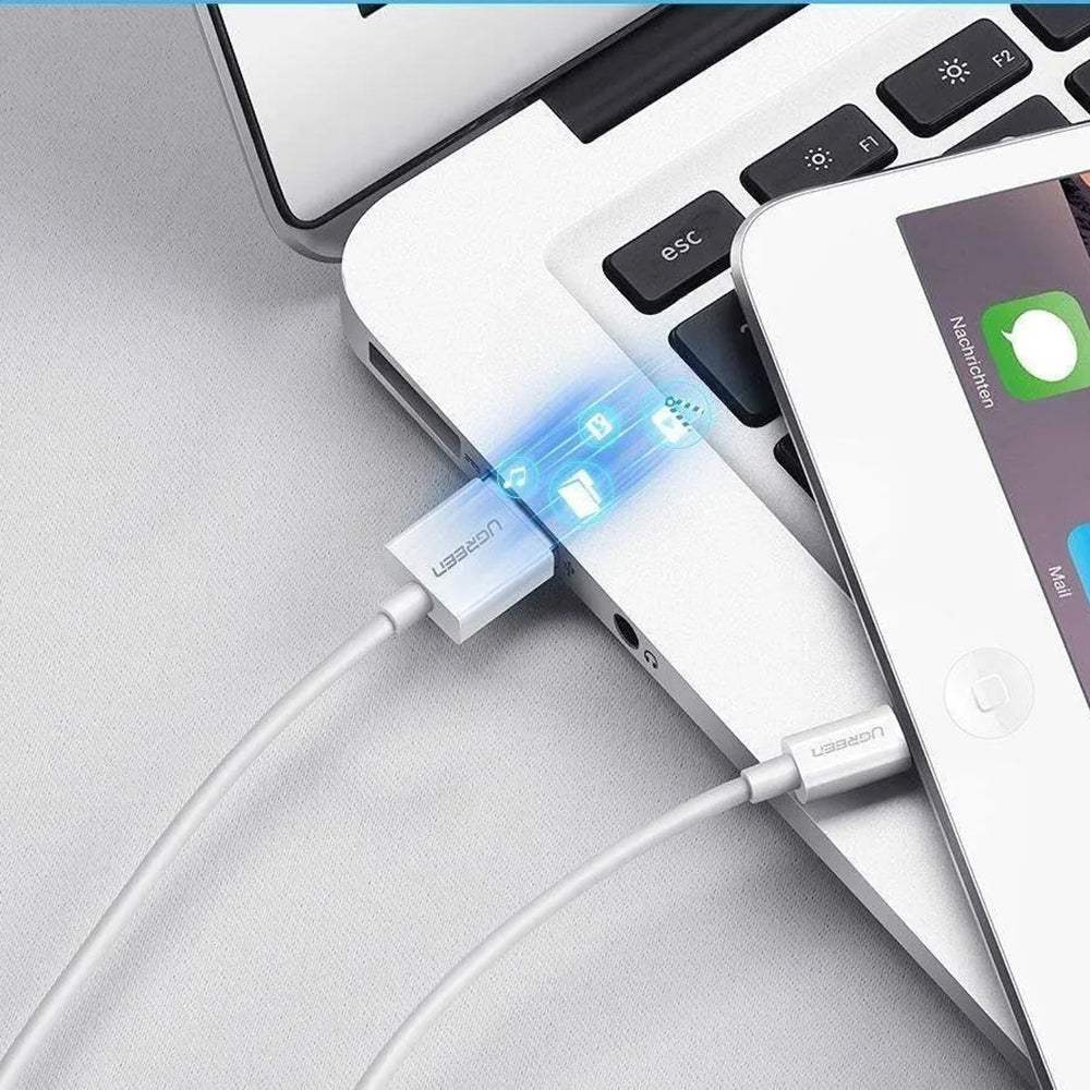 USB-A to Lightning Data and Charging Cable UGREEN US155 (20728), 18W, 1m, White