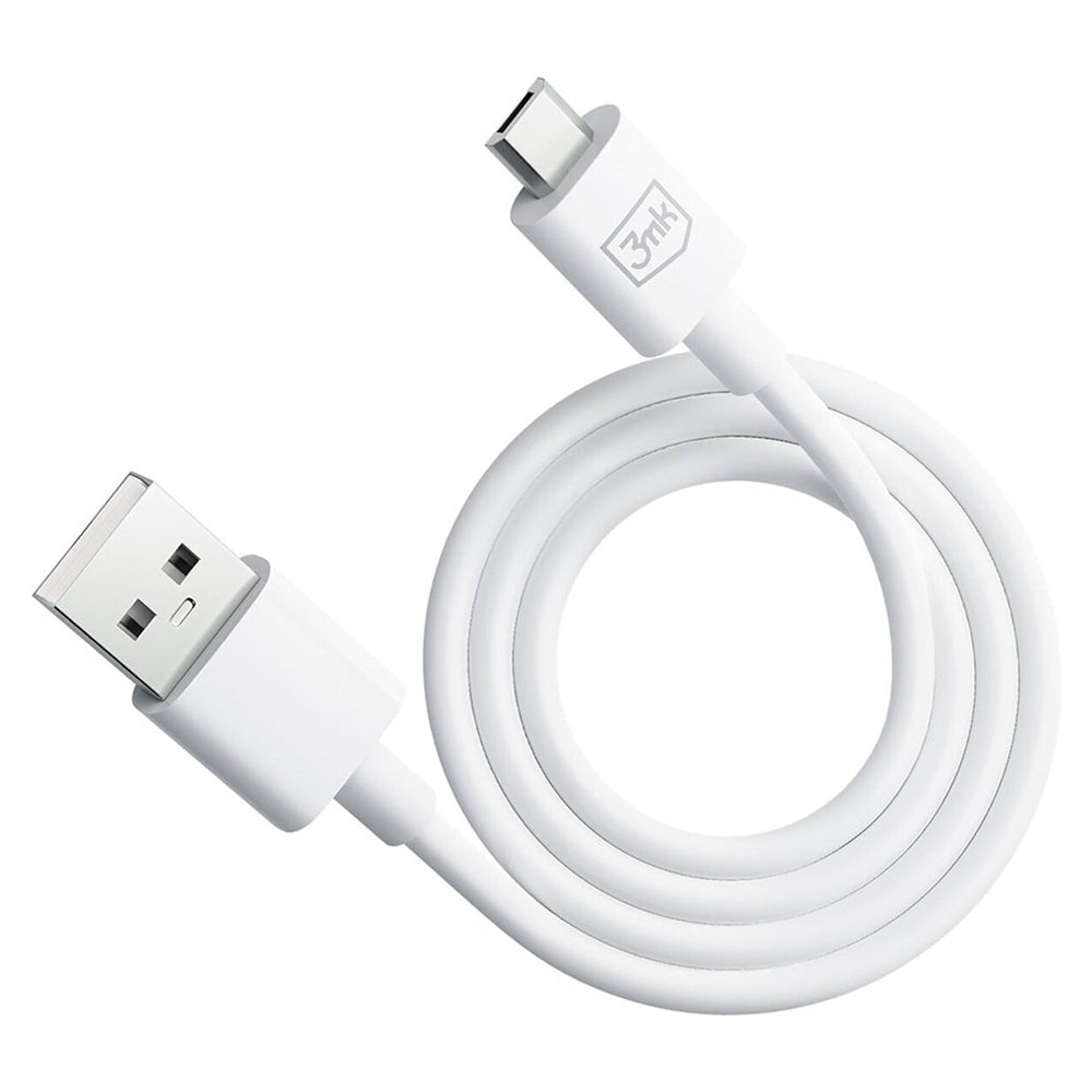 Daten- und Ladekabel USB-A - microUSB 3MK Hyper, 18W, 1.2m, Weiß