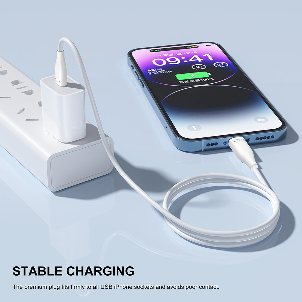 Daten- und Ladekabel USB-A - microUSB Lito LD03V, 18W, 1m, Weiß