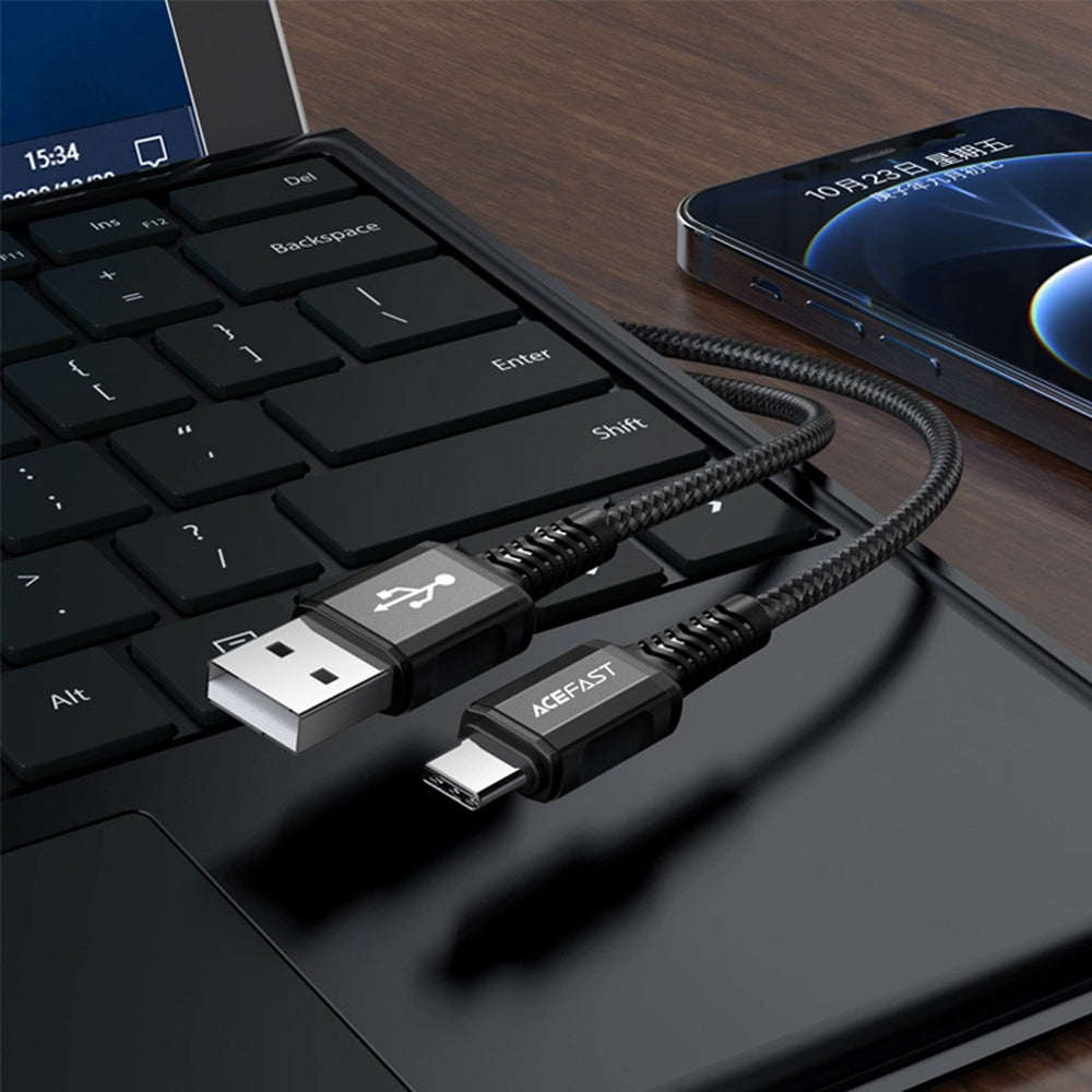 Daten- und Ladekabel USB-A - USB-C Acefast C1-04, 18W, 1,2m, Schwarz