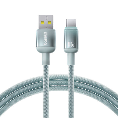 Daten- und Ladekabel USB-A - USB-C Baseus Discolor, 100W, 2m, Blau Grün E0418500