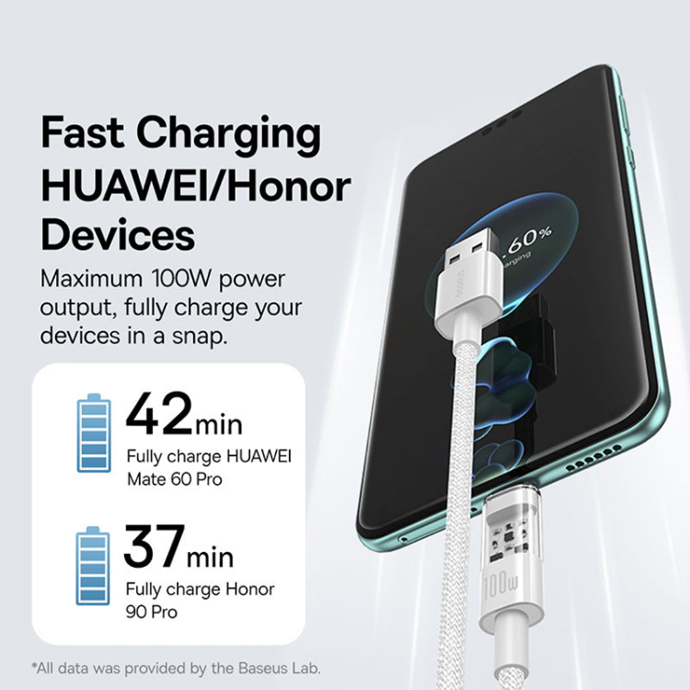 Daten- und Ladekabel USB-A - USB-C Baseus Gem, 100W, 1m, Weiß P10373002211-00