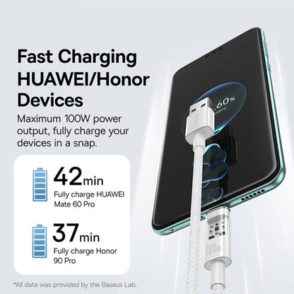 Daten- und Ladekabel USB-A - USB-C Baseus Gem, 100W, 1m, Weiß P10373002211-00