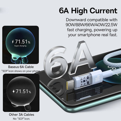 Daten- und Ladekabel USB-A - USB-C Baseus Gem, 100W, 1m, Blau P10373002311-00