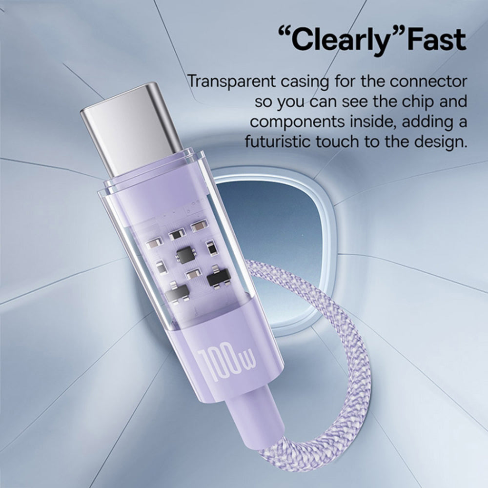 USB-A to USB-C Baseus Gem Data and Charging Cable, 100W, 2m, Purple P10373002511-01