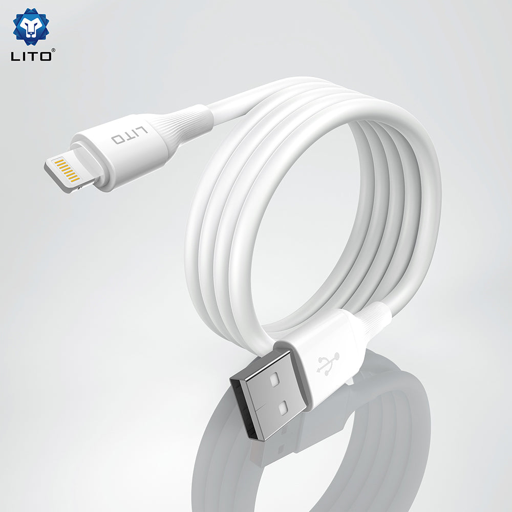 Daten- und Ladekabel USB-A - USB-C Lito LD06T, 18W, 1m, Weiß