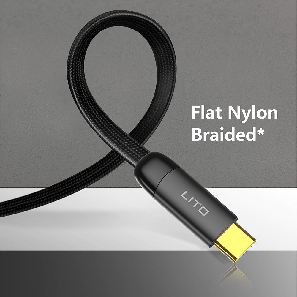 Daten- und Ladekabel USB-A - USB-C Lito LD11C, 18W, 1m, Schwarz