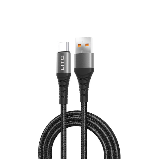 Daten- und Ladekabel USB-A - USB-C Lito LD22T, 18W, 2m, Schwarz