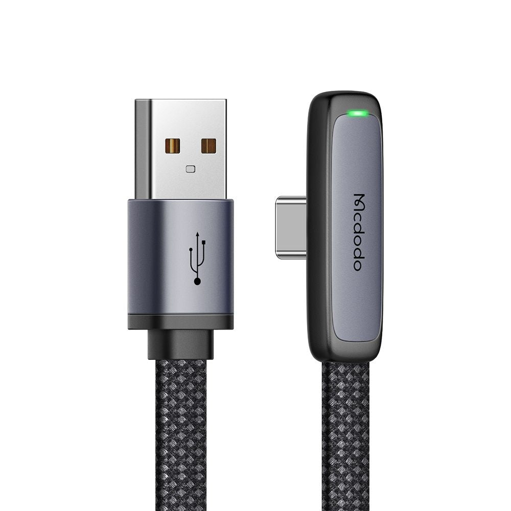 USB-A to USB-C McDodo CA-3340 Angled Data and Charging Cable, 100W, 1.2m, Black