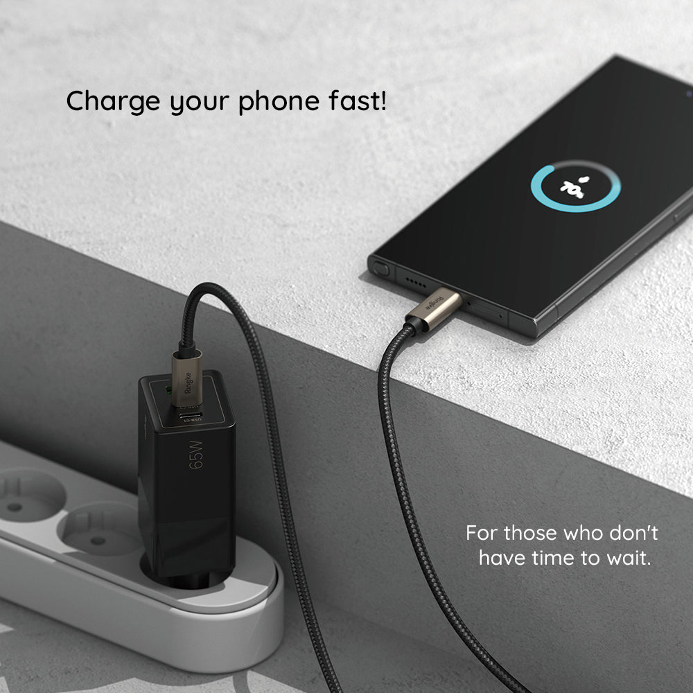 Daten- und Ladekabel USB-A - USB-C Ringke, 60W, 2m, Schwarz