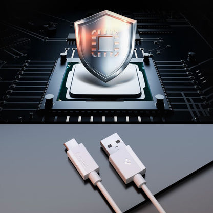 USB-A to USB-C Spigen Essential Data and Charging Cable, 60W, 1m, White