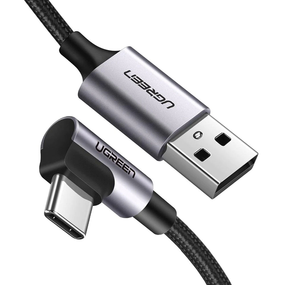 Daten- und Ladekabel USB-A - USB-C UGREEN US284 Angled, 18W, 0,5m, Grau