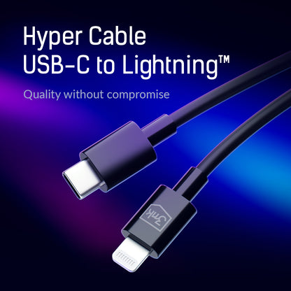 Daten- und Ladekabel USB-C - Lightning 3MK Hyper, 20W, 1,2m, Weiß