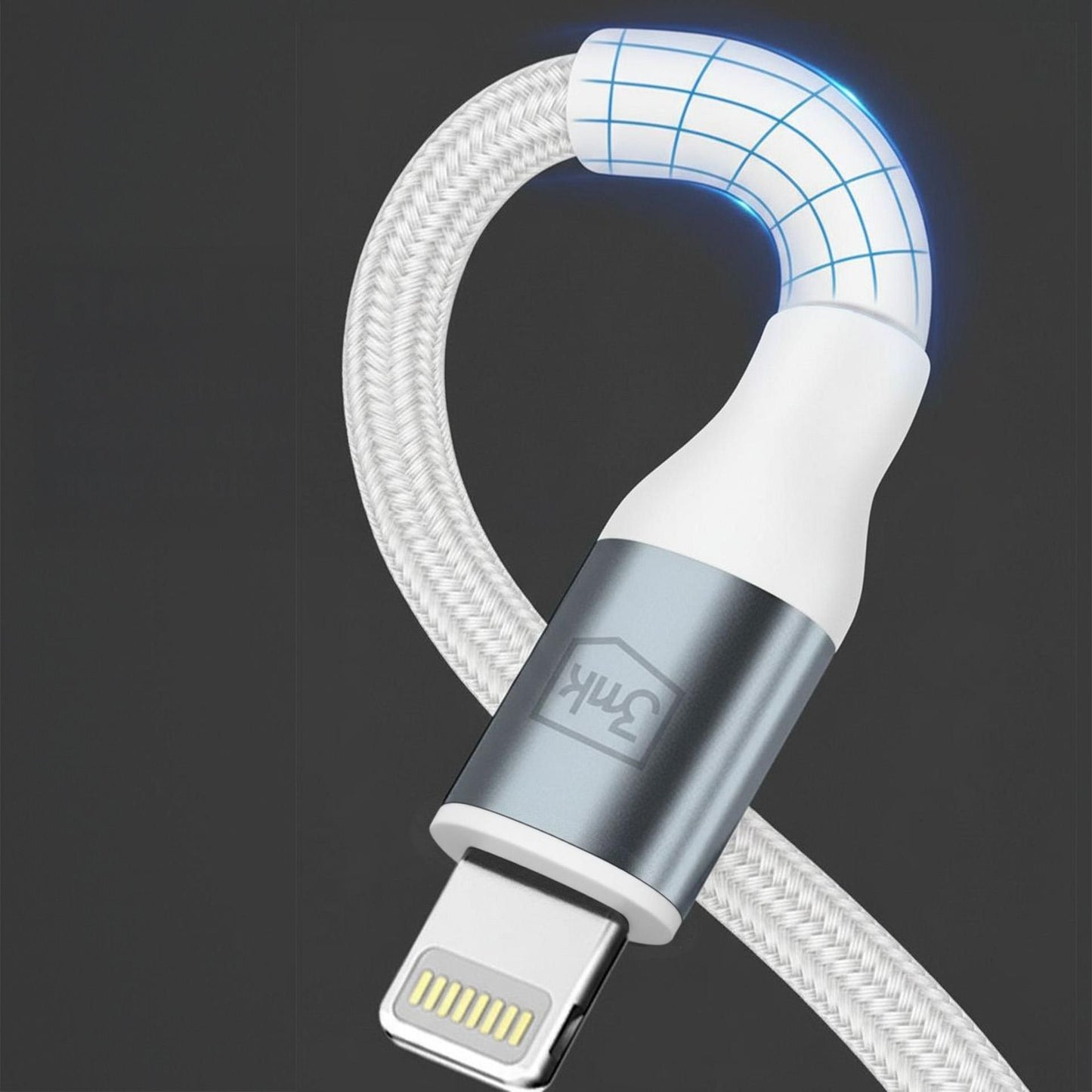 USB-C - Lightning Daten- und Ladekabel 3MK Hyper N, 27W, 1m, Weiß