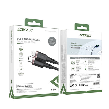 USB-C - Lightning Daten- und Ladekabel Acefast C2-01, 30W, 1.2m, Schwarz
