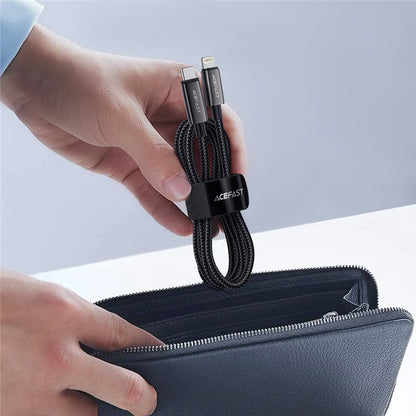 USB-C - Lightning Lade- und Datenkabel Acefast C23-01, 30W, 1.2m, Schwarz
