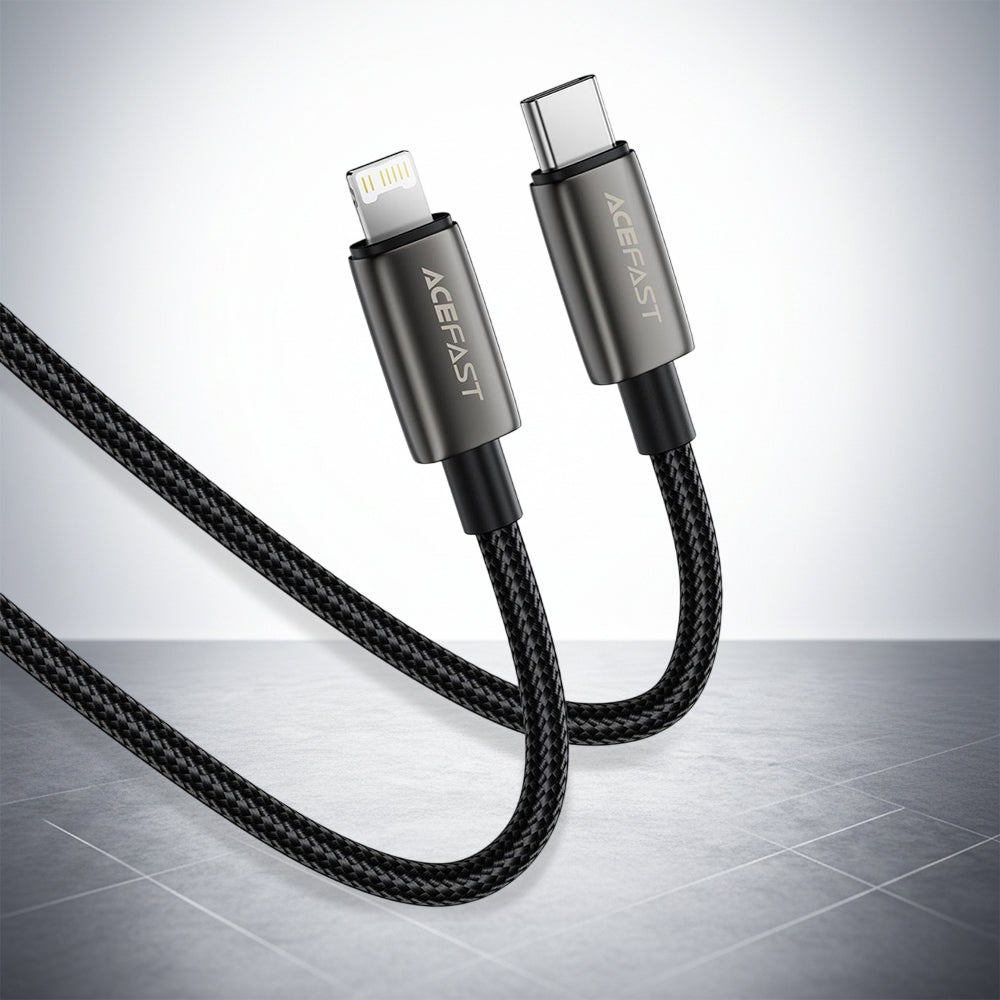 USB-C - Lightning Lade- und Datenkabel Acefast C23-01, 30W, 1.2m, Schwarz