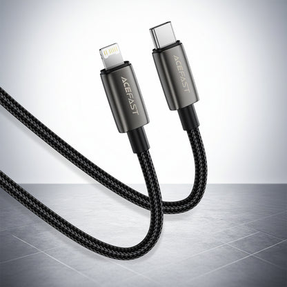 USB-C - Lightning Lade- und Datenkabel Acefast C23-01, 30W, 1.2m, Schwarz
