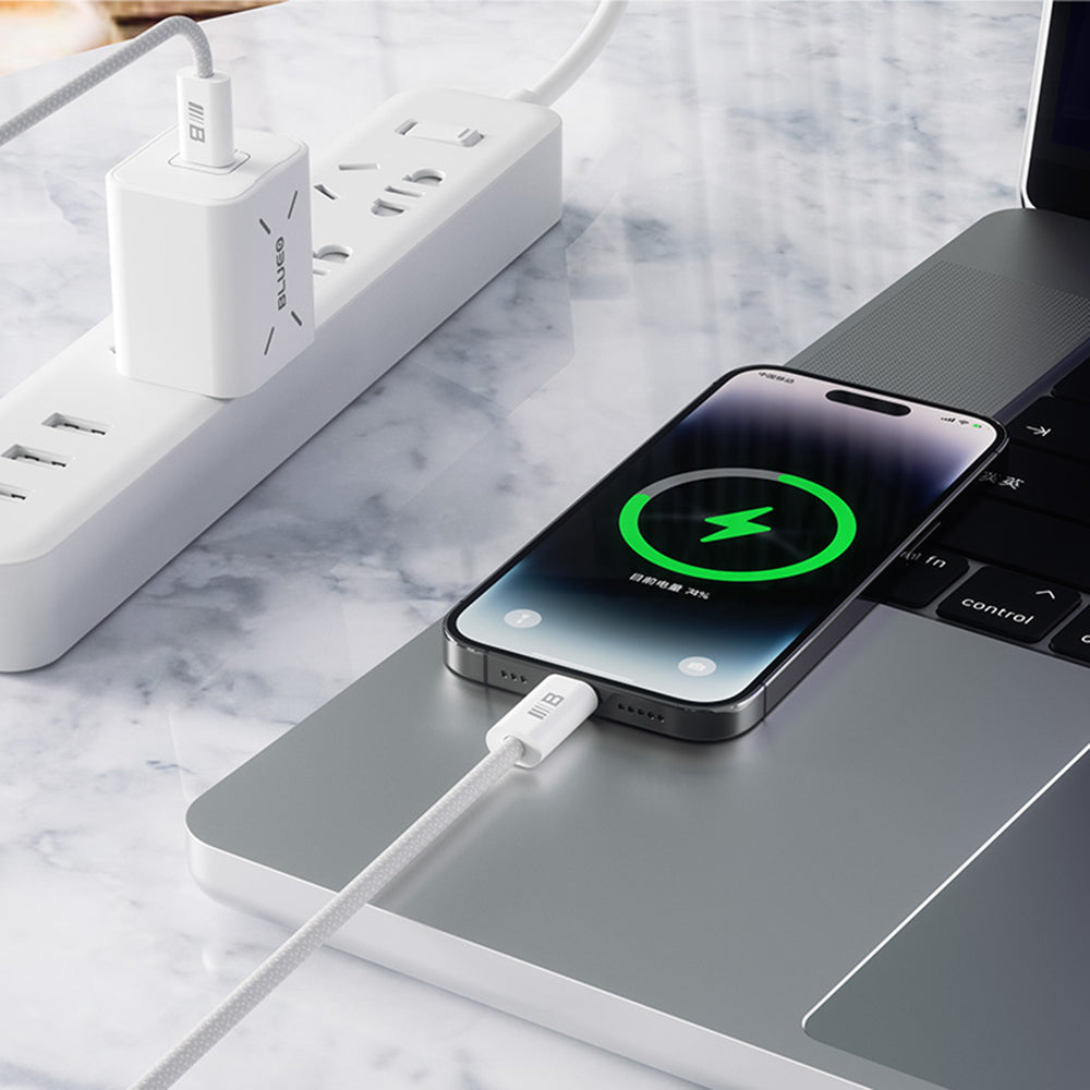 Daten- und Ladekabel USB-C - Lightning Blueo, 20W, 2m, Weiß