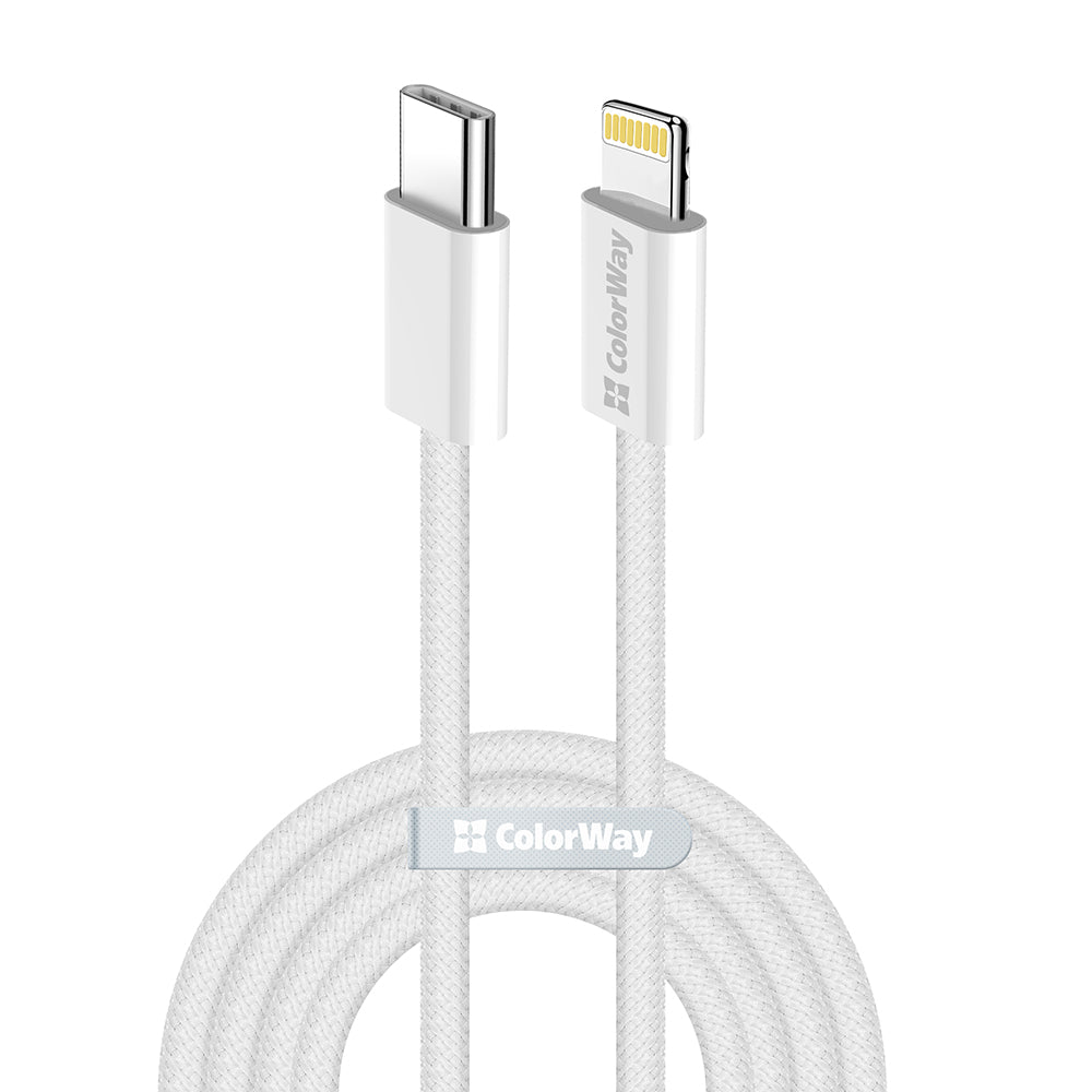 USB-C - Lightning Daten- und Ladekabel ColorWay CW-CBPDCL061, 27W, 1m, Grau