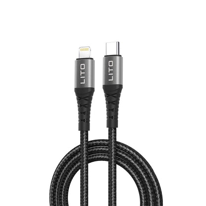 Daten- und Ladekabel USB-C - Lightning Lito LD08CL, 27W, 1m, Schwarz