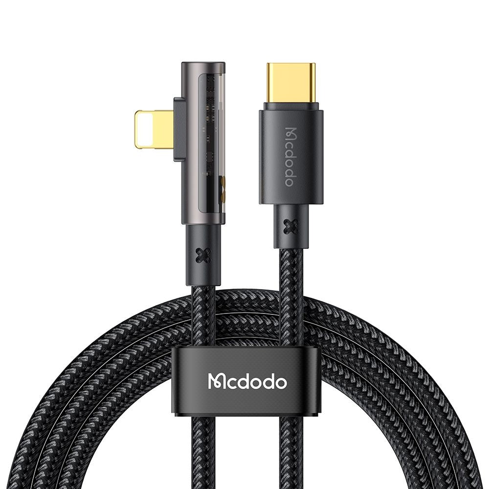Daten- und Ladekabel USB-C - Lightning McDodo CA-3390 Angled, 36W, 1.2m, Schwarz