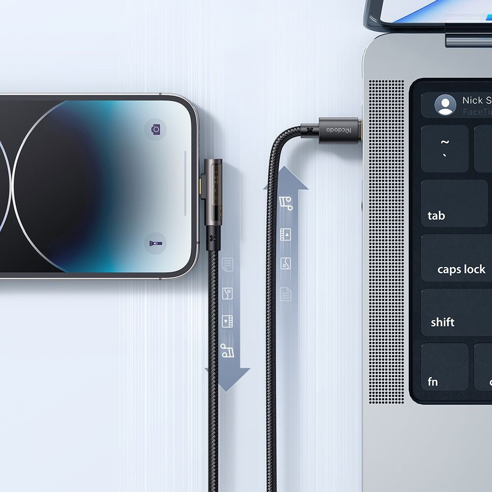 Daten- und Ladekabel USB-C - Lightning McDodo CA-3390 Angled, 36W, 1.2m, Schwarz