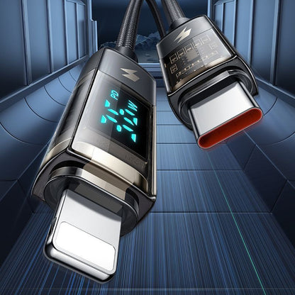 USB-C - Lightning McDodo CA-3600 Daten- und Ladekabel mit Auto Power Off Display, 36W, 1.2m, Schwarz