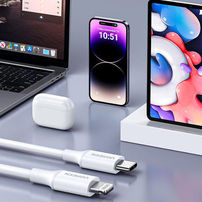 USB-C to Lightning Data and Charging Cable UGREEN US171 (10493), 20W, 1m, White