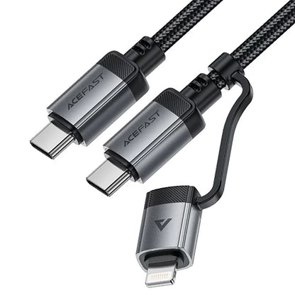 USB-C - Lightning / USB-C Lade- und Datenkabel Acefast C20-01, 60W, 1.2m, Schwarz