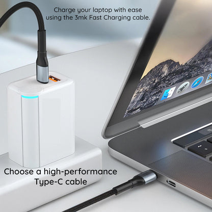USB-C Daten- und Ladekabel - USB-C 3MK Hyper N Thunderbolt 4, 240W, 1m, Schwarz