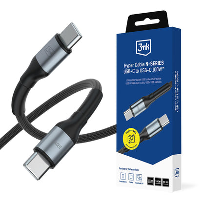 USB-C Daten- und Ladekabel - USB-C 3MK Hyper N, 100W, 1,5m, Schwarz
