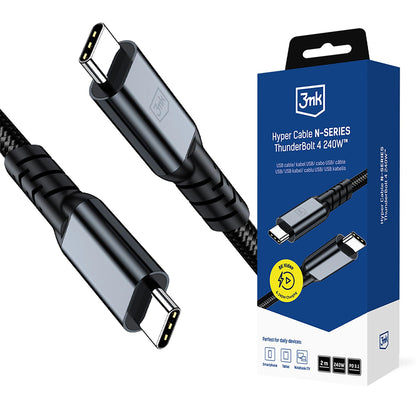 USB-C Daten- und Ladekabel - USB-C 3MK Hyper N Thunderbolt 4, 240W, 2m, Schwarz