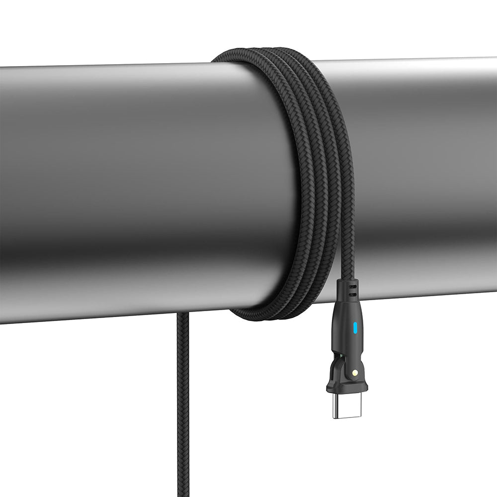 USB-C Daten- und Ladekabel - USB-C 3MK Hyper N Angled, 100W, 1m, Schwarz