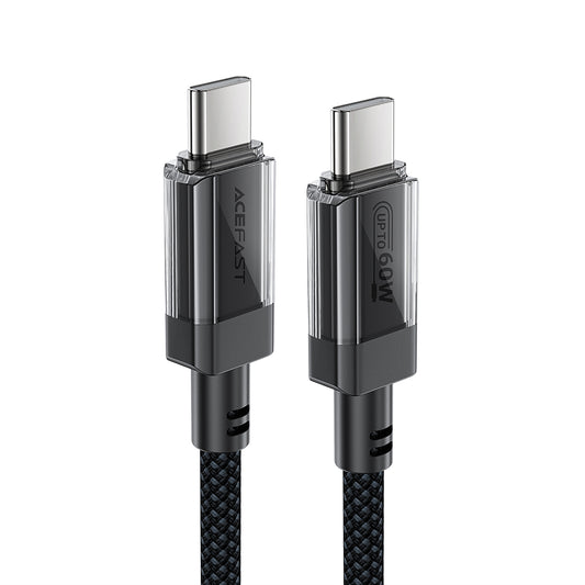 USB-C Data and Charging Cable - USB-C Acefast C12-03, 60W, 1.2m, Black