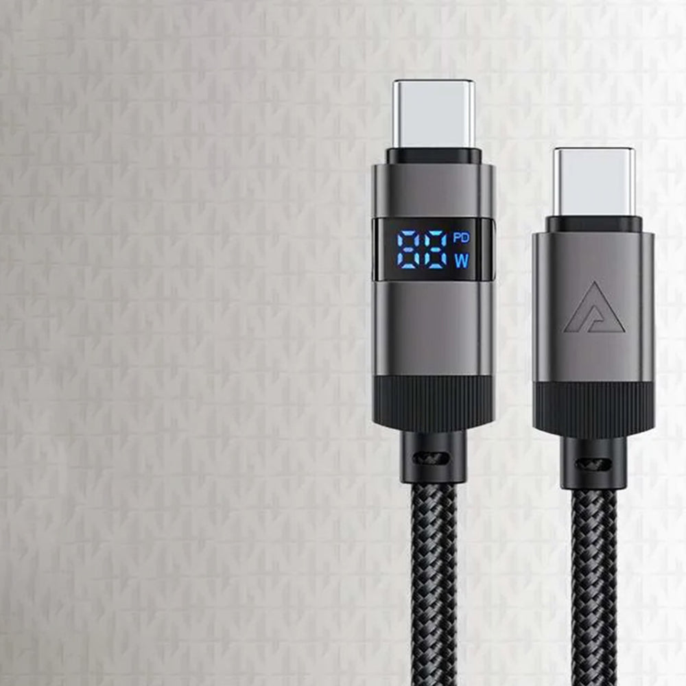 USB-C Data and Charging Cable - USB-C Acefast C15-03 Display, 60W, 1.2m, Black