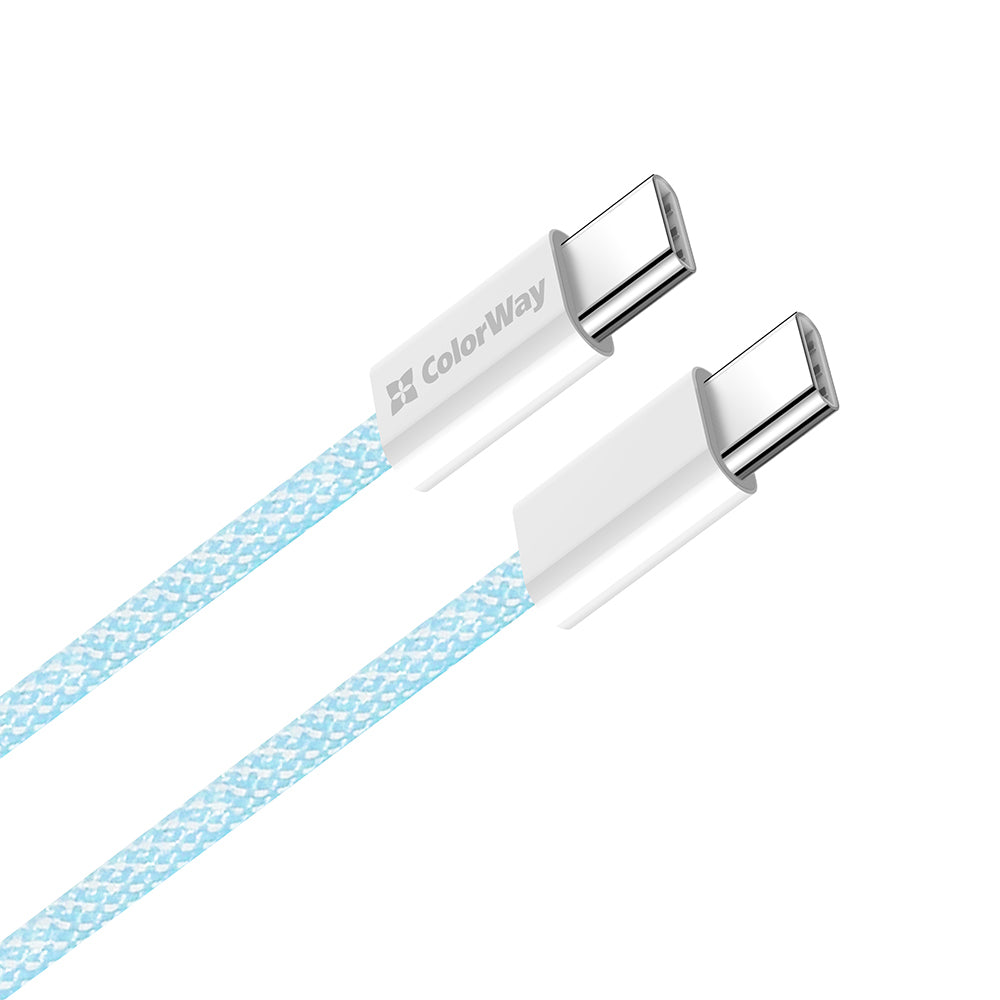 Daten- und Ladekabel USB-C - USB-C ColorWay CW-CBPDCC061, 60W, 1m, Blau