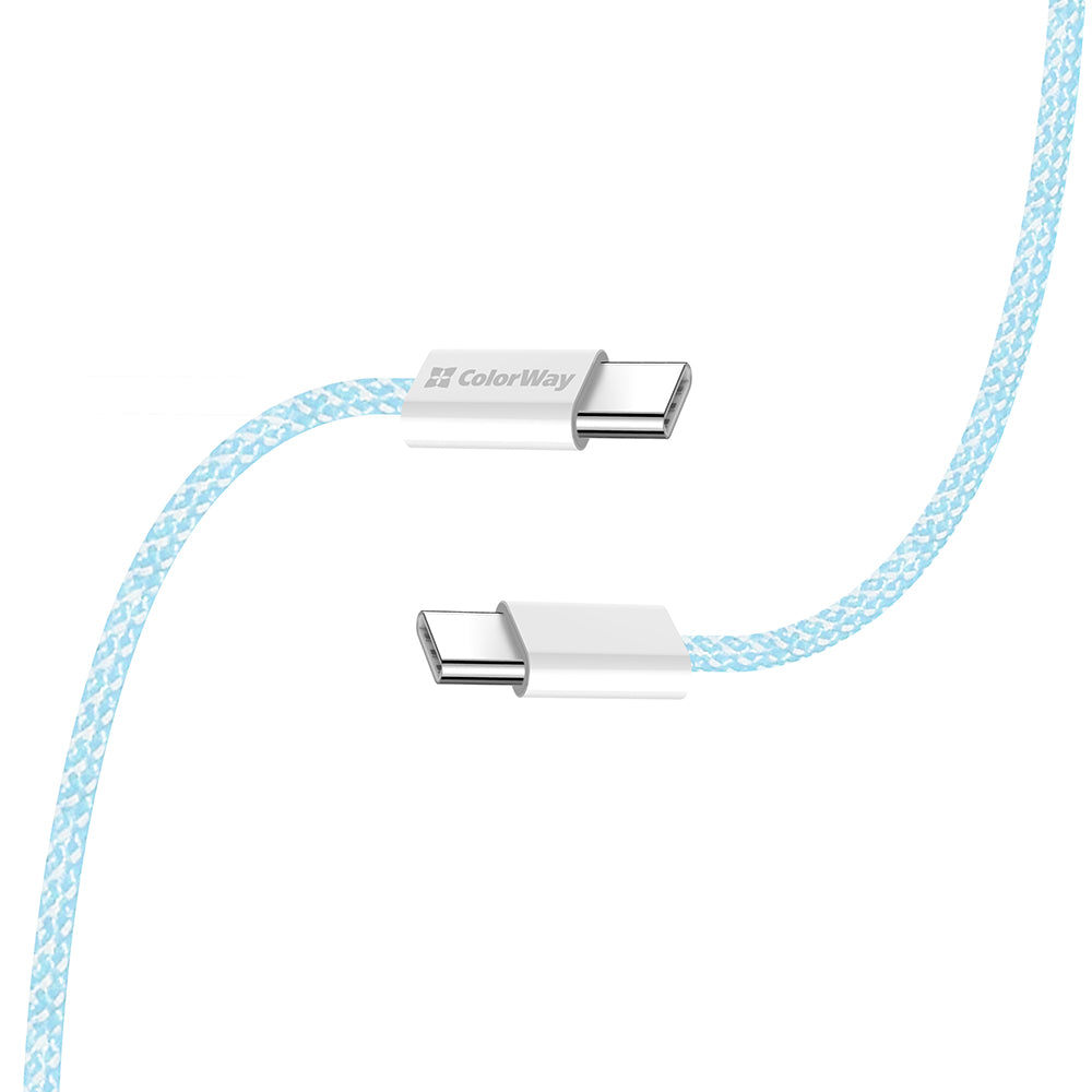 Daten- und Ladekabel USB-C - USB-C ColorWay CW-CBPDCC061, 60W, 1m, Blau