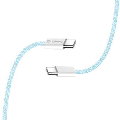 Daten- und Ladekabel USB-C - USB-C ColorWay CW-CBPDCC061, 60W, 1m, Blau