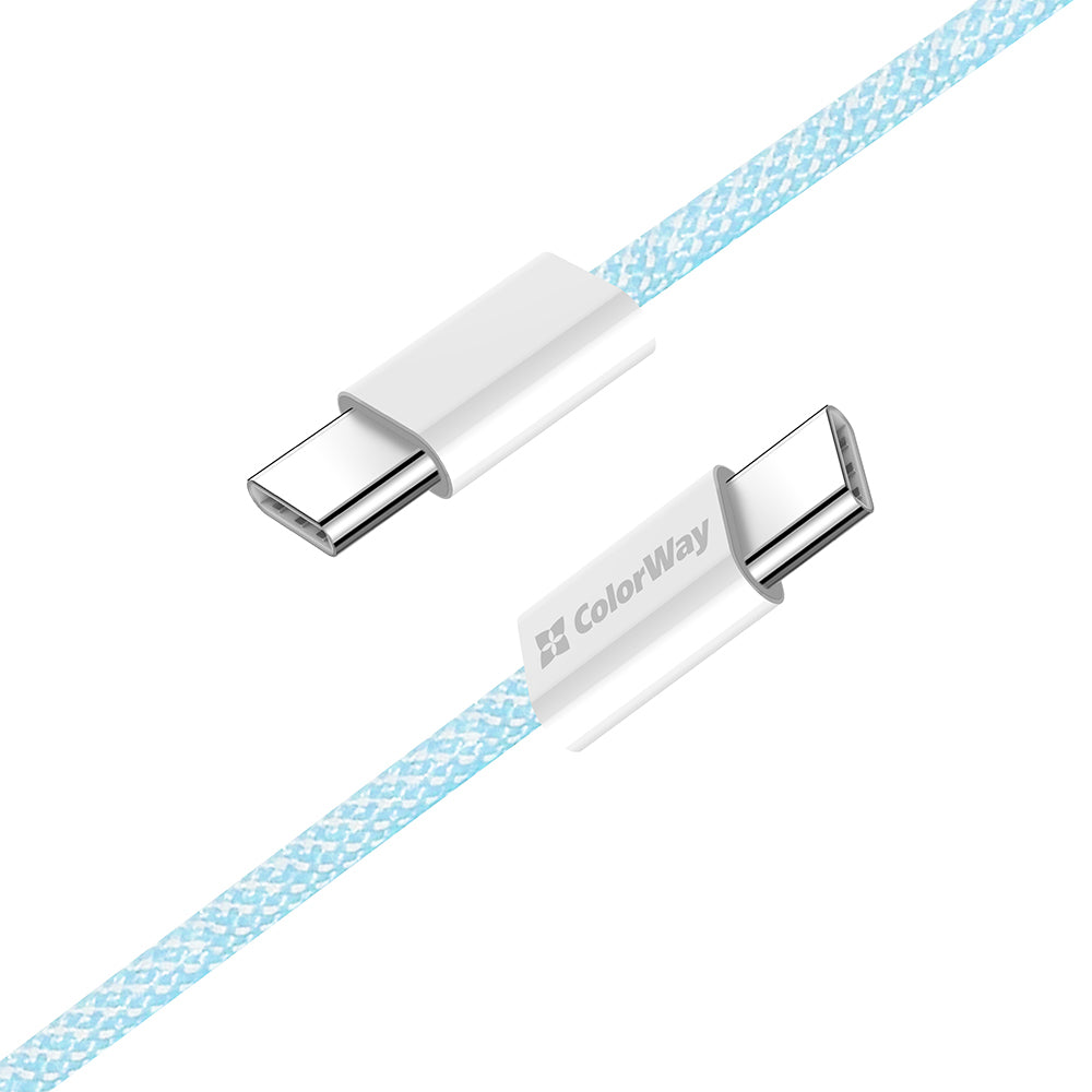 Daten- und Ladekabel USB-C - USB-C ColorWay CW-CBPDCC061, 60W, 1m, Blau