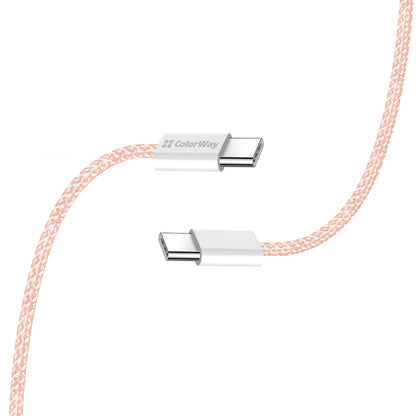 Daten- und Ladekabel USB-C - USB-C ColorWay CW-CBPDCC061, 60W, 1m, Rosa