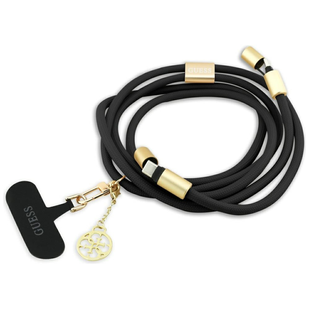 Daten- und Ladekabel USB-C - USB-C Guess CBDY 4G Charm, 100W, 1,5m, Schwarz