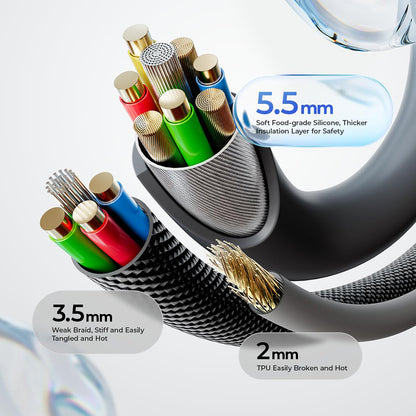 Daten- und Ladekabel USB-C - USB-C Lisen L115, 100W, 3m, Schwarz YL0125040001