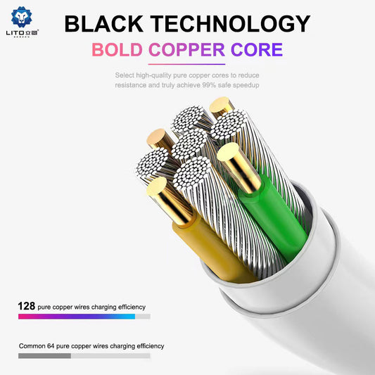 Daten- und Ladekabel USB-C - USB-C Lito, 18W, 2m, Weiß