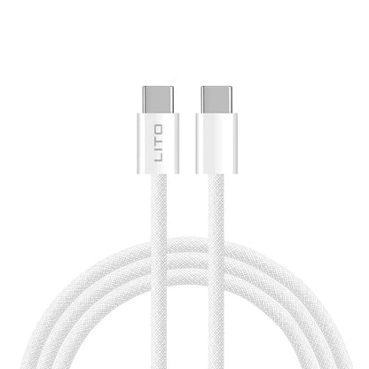 Daten- und Ladekabel USB-C - USB-C Lito LD04CC, 60W, 1m, Weiß